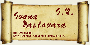 Ivona Maslovara vizit kartica